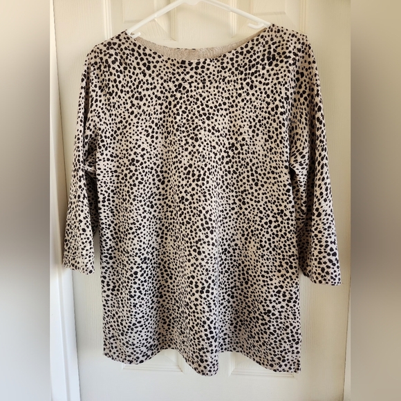JJill Animal Print Boat Neck Sweater Large Petite - Picture 2 of 11